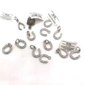 American Eagle Outfitters Horseshoe Turtle and Wishbone Charms with Rhinestones